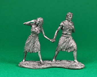 Figurine Adam and Eve leaving the Garden of Eden - Collectible Tin Miniature (54mm)