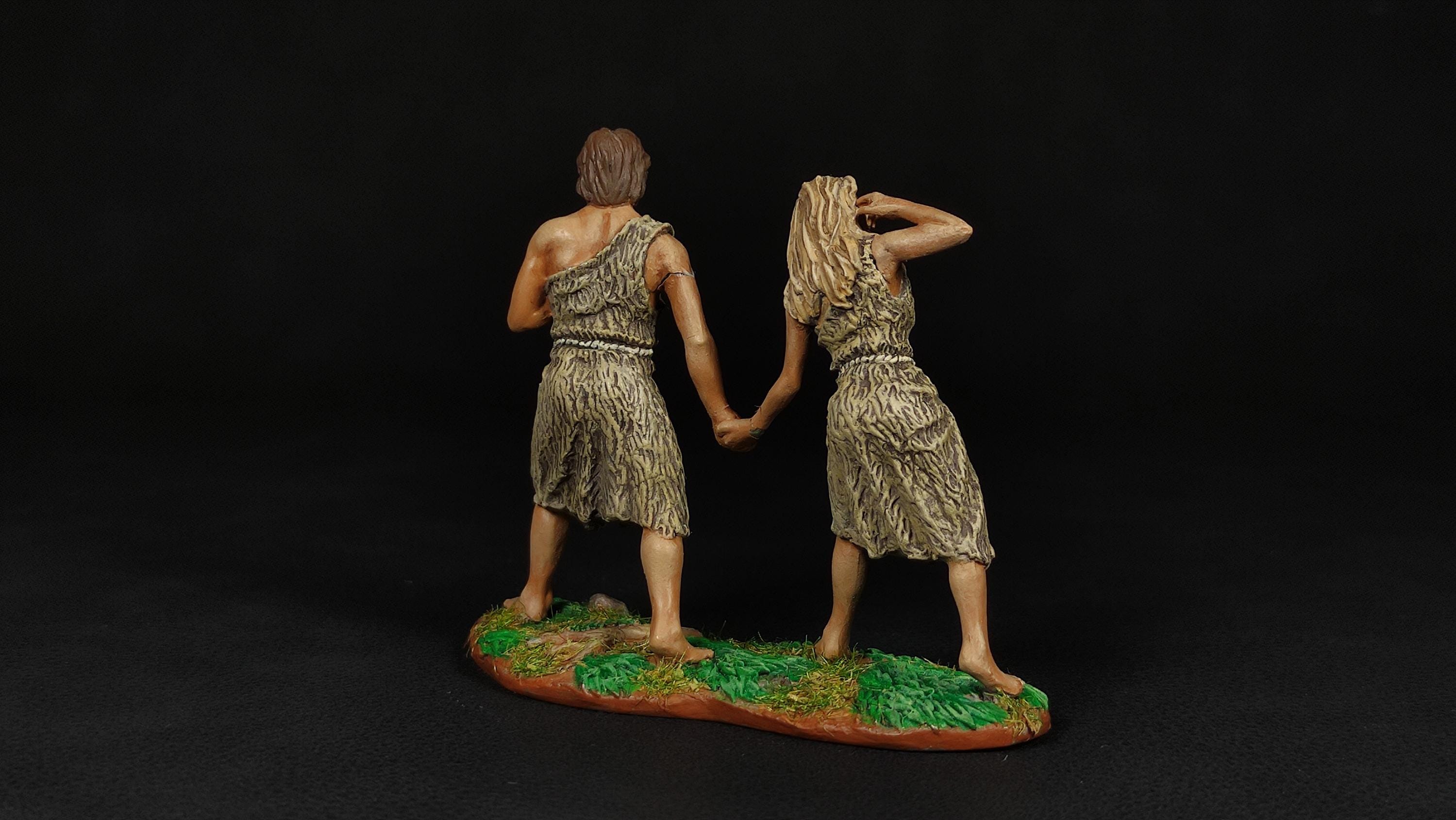 Collectible Painted TIN Miniature Adam and Eve Leaving the Garden of ...