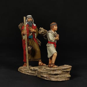 Collectible painted TIN miniature Abraham and Isaac climb the mountain from the series «Figures from the Holy Scriptures» |Scale 1:32 (54mm)
