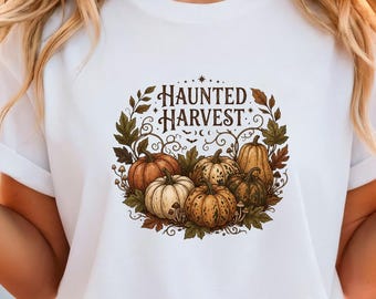 Camiseta de calabazas de la cosecha embrujada | Diseño de otoño para Halloween