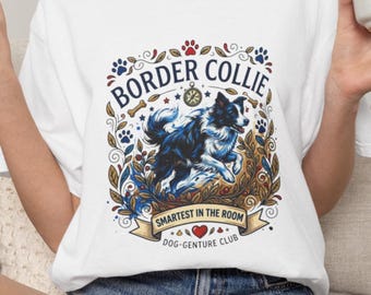 Camiseta Border Collie, Camiseta Vintage para Mamá Perruna, La Más Inteligente de la Sala (Unisex S-4XL)