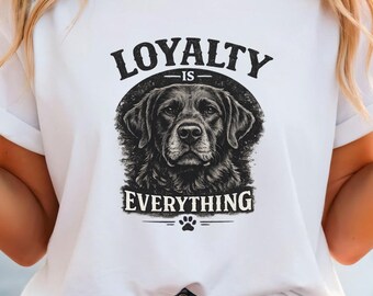 Camiseta "La lealtad lo es todo" para perros, camiseta vintage con retrato de perro, regalo para amantes de los perros (para mamás y papás perrunos), regalo de cumpleaños para dueños de mascotas.