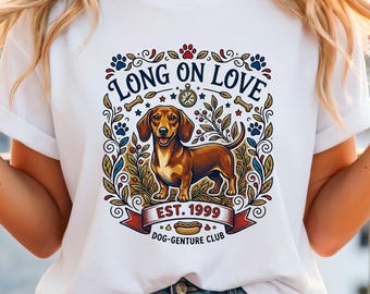 Camiseta con estampado de perro salchicha, diseño botánico vintage (Unisex S-XXL)