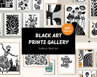 Boho Botanical Prints Set: Neutral Flower Market Wall Art (Digital Download)