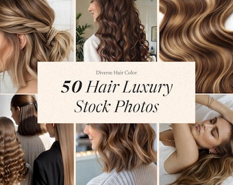 Luxus Haar Stock Fotos: Salon Branding, Beauty Inhalt (JPG Digital Download)