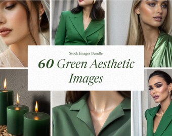 Emerald Green Stock Photos | Modern Feminine Branding (Digital Download)