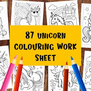 Unicorn Colouring Worksheet | Printable Fantasy Coloring Page for Kids | Magical Activity Sheet | Digital Download