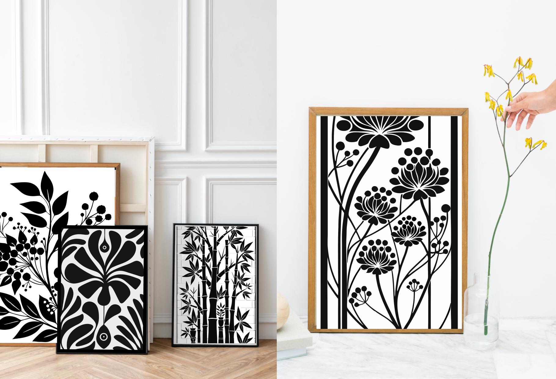 Boho Botanical Prints Set: Neutral Flower Market Wall Art (digital ...