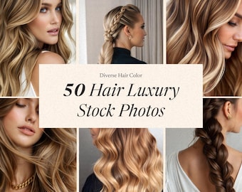 Stockfoto's van luxe haar: branding schoonheidssalon (digitale JPG-download)