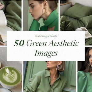 Green Faceless Luxury Stock Photos | Aesthetic Emerald Branding Bundle | Neutral Digital Content for Instagram, Reels, & Marketing