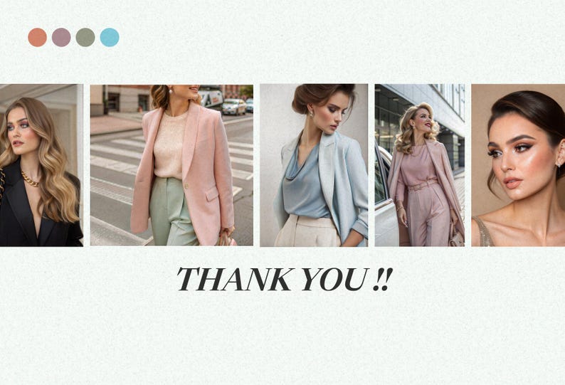 Puede incluir: Cuatro mujeres con diferentes atuendos. La primera mujer lleva una chaqueta negra y tiene el pelo largo y casta&ntilde;o. La segunda mujer lleva una chaqueta rosa sobre una blusa verde. La tercera mujer lleva una chaqueta azul claro sobre una blusa azul. La cuarta mujer lleva un traje rosa y tiene el pelo largo y casta&ntilde;o.