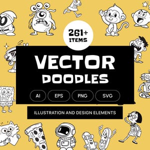 Fun Doodles SVG & PNG Bundle | Squiggly Line Drawings | Doodle Vectors | Hand-Drawn Clipart for Digital Design