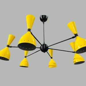 Brass Sputnik Chandelier: Mid-Century Modern 12-Light Fixture