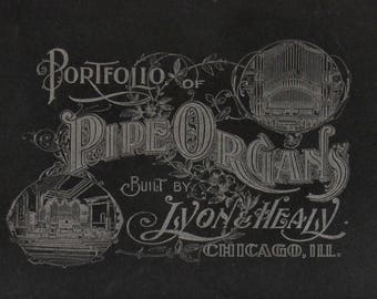 1900 "Portfolio of Pipe Organs Built by Lyon & Healy" Chicago, Illustrated Photo Plates, First Edition, Trade Catalog, /MSS/ Rare Books