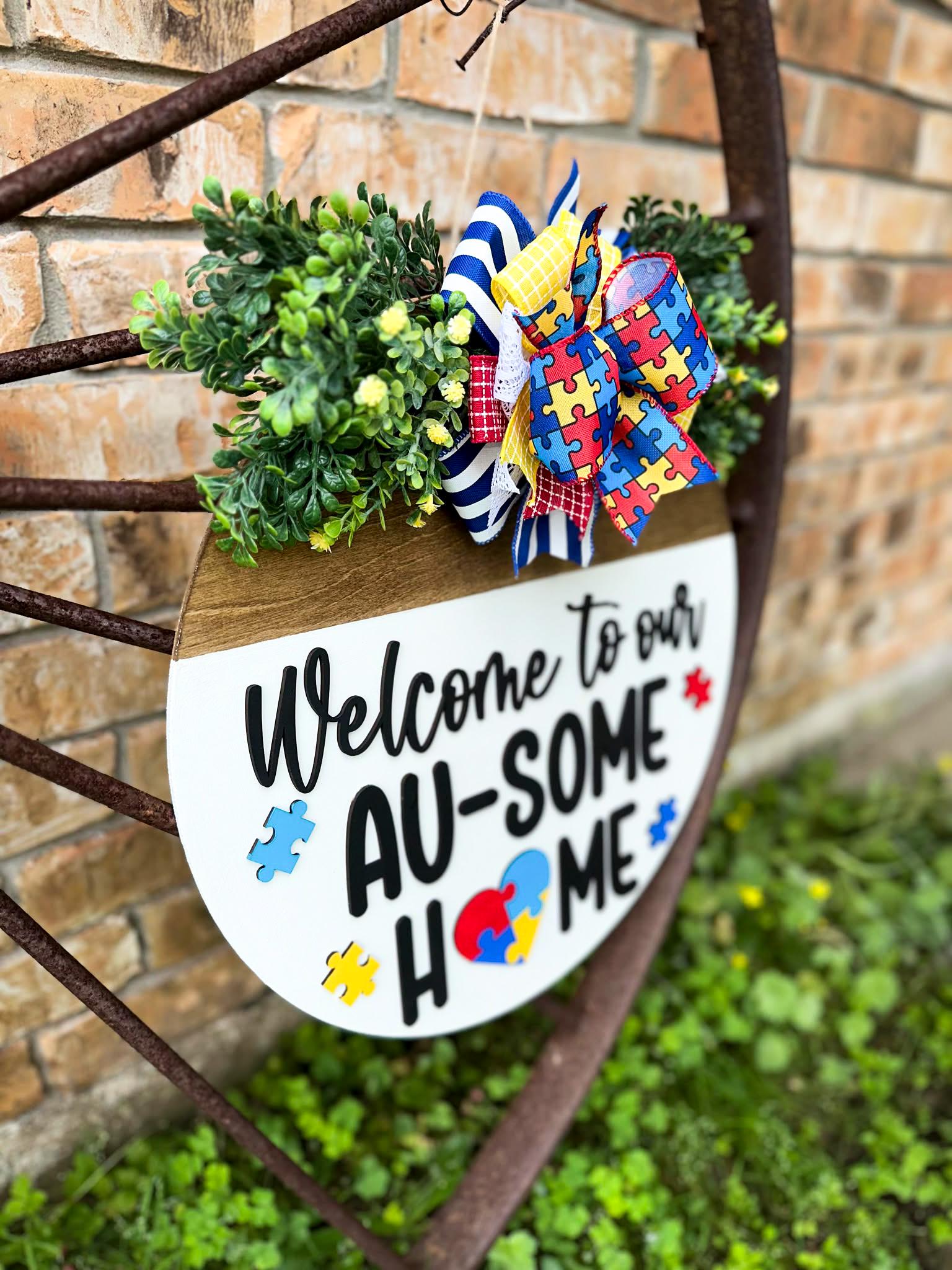 Handcrafted Autism Awareness Welcome Sign: 3D Laser Cut Lettering - Etsy