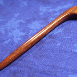 Hand carved mini hair stick (4.25 in.) shawl pin in walnut wood