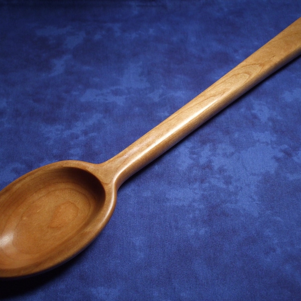 Wooden spoon hand carved cooking - Narrow mixing spoon in cherry wood