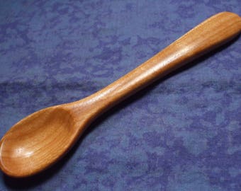 Hand carved baby spoon in cherry wood