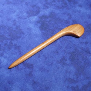 Hand carved mini hair stick (4.5 in) shawl pin in cherry wood