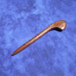 Skinny shawl pin - Hair stick - hand carved- in black walnut wood 3.5 inch