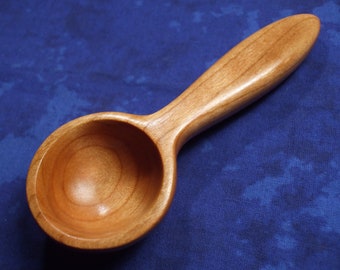 Coffee scoop - Tablespoon - Measuring spoon - Hand carved in cherry wood (   1 Tbs )