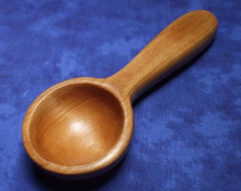 Coffee scoop - Small Tablespoon - Measuring spoon - Hand carved in figured cherry wood (   1 Tbs )