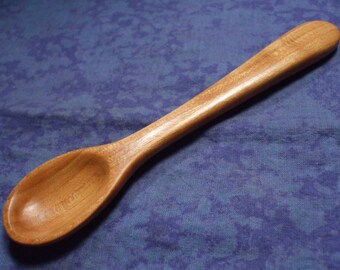 Hand carved baby spoon in cherry wood