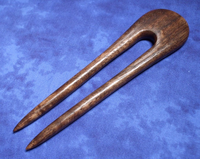 HUGE Teakwood Hair Fork / 3 Prong Hair Fork / Wooden Hair Fork / Wooden