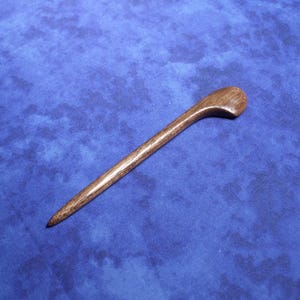 Hand carved hair stick shawl pin in  walnut wood ( 5 inch)