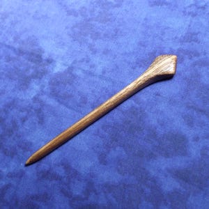 Hand carved diamond top walnut hair stick shawl pin  ( 5 inch )