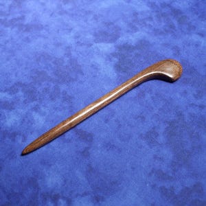 Hand carved hair stick shawl pin in  walnut wood ( 5 inch)