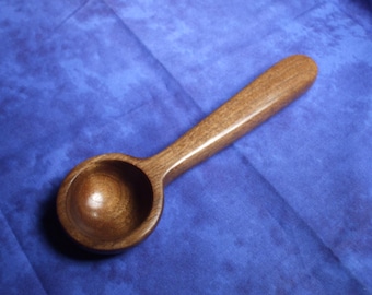 Hand Carved Black Walnut Coffee Scoop – Long Handle 1 Tablespoon Measuring Spoon