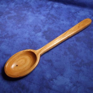 Wooden spoon hand carved cooking - mixing spoon in cherry wood 10 inch