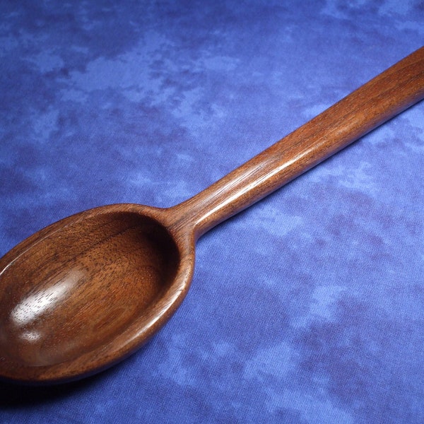 Wooden spoon hand carved cooking - mixing spoon in black walnut wood 10 inch