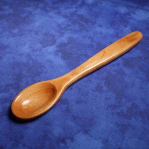 Hand carved - Eating spoon - Tablespoon -  cherry wood deep bowl