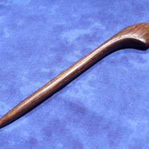 Hair stick shawl pin Hand carved from black walnut wood Skinny 4 inch