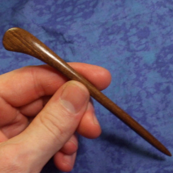 Hand carved hair stick shawl pin in black walnut wood ( 5.5 inch)