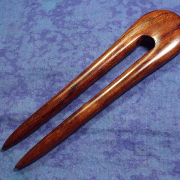 Hair fork - hand carved from bubinga wood