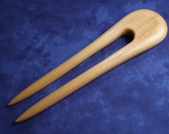 Hair fork hand carved from Hard Maple wood