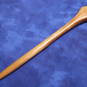 Hand carved mini diamond top hair stick (4.5 in) shawl pin in  cherry wood