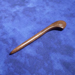 Skinny shawl pin- hand carved- in black walnut wood 3.5 inch