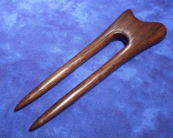 Hair Fork - Hand carved from black walnut wood