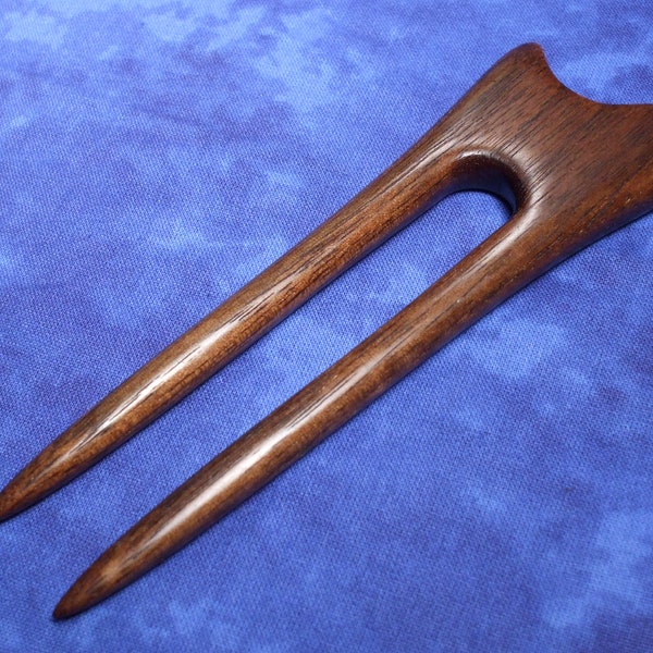 Hair Fork - Hand carved from black walnut wood