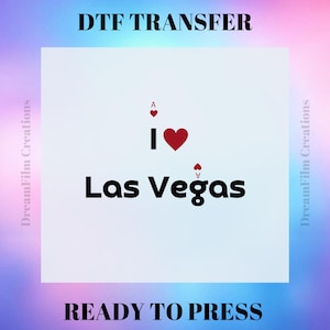 J'aime Las Vegas, carte à jouer, ville de Las Vegas, amoureux de la ville, impression sur fer, transfert de chaleur Las Vegas, ville DTF, rue, jeux d'argent