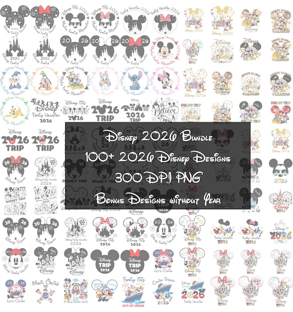 Disney 2026 Mega Bundle PNG 300 DPI, Mickey & Minnie Ears Digital Download, Family Trip Shirt Design, Vacation Castle Clipart, Disney Shirts