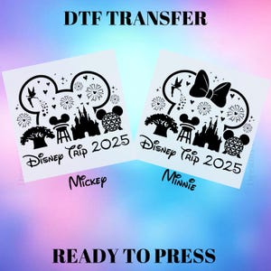 Disney Trip 2025, Disney Family Vacation 2025, Mickey and Minnie Family Vacation DTF Transfer, Disney Shirt, Print On Iron, Heat Transfer