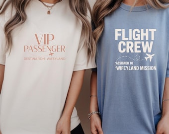 Bachelorette Shirts Set • VIP Passenger Bride Shirt • Flight Crew Bridesmaid Shirts • Matching Bride Tribe T-Shirts for Party Weekend