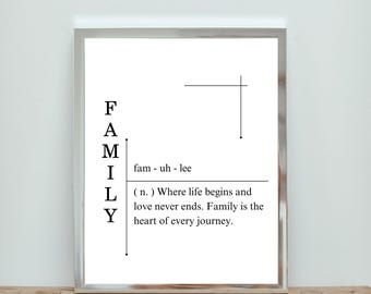 Family Definition Wall Art – Minimalist Printable, Definition Print, Home Poster, Printable Wall Art, Home Decor, Minimal Print, Family Gift