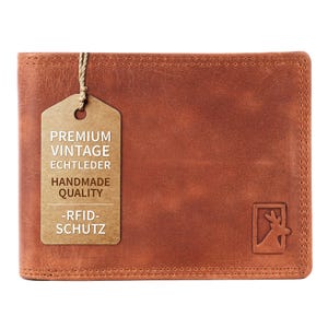Cartera de piel con protección RFID | Cartera con ranuras para tarjetas protegidas | Fabricado en piel de alta calidad, con compartimento para monedas y protección para tarjetas de crédito.