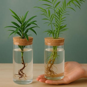 Minimalist Natural Decoration in Glass Jar with Cork Stopper